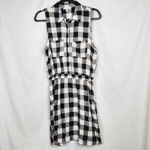Love, Fire Womens Black White Plaid Shirt Dress Size‎ Medium